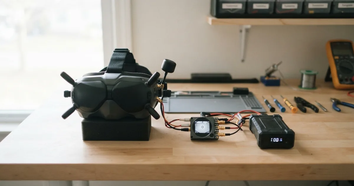 FPV Videobrille im direkten Vergleich auf dem Tisch